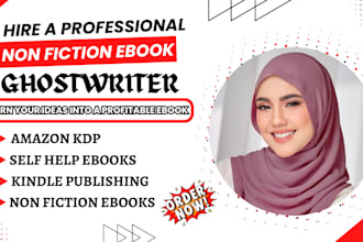 be self help book writer, nonfiction ebook ghostwriter, amazon KDP, ebook writer