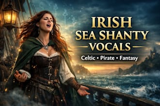 sing sea shanty, folk singer, irish celtic, pirate, ethereal, medieval fantasy