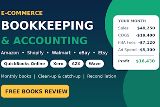 do ecommerce bookkeeping for amazon shopify in quickbooks