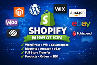 migrate squarespace wordpress lightspeed ebay magento amazon to shopify store