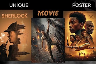 design a unique cinematic movie poster, film poster, netflix poster