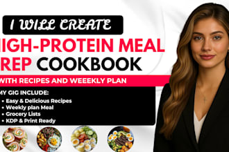 do cookbook recipe book design high protein meal prep and healthy recipes layout