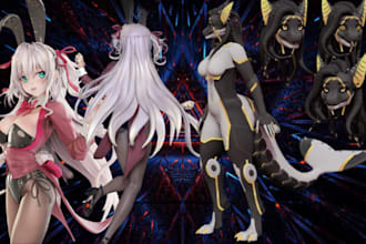 custom 3d model furry vrchar avatar vr character for vrc