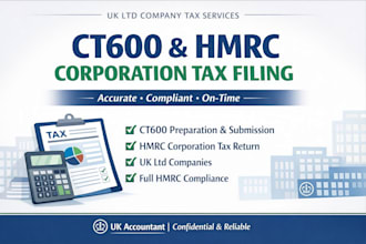 submit UK corporation tax ct600 and hmrc tax return filing for UK ltd company