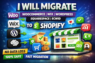 migrate woocomerce wix wordpress squarspace ecwid to shopify without losing data