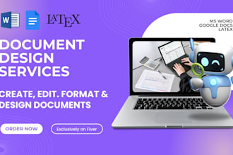 format, create or design microsoft word, google docs and latex document