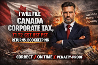 file canada corporate tax, t1, t2, gst hst pst qst returns, bookkeeping