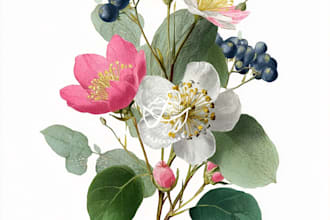 create a beautiful vintage botanical illustration poster