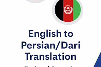 professionally translate english to persian, dari