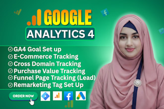 set up google analytics 4, ga4 ecommerce tracking, conversion tracking by GTM