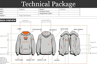 do tech pack for you clothing tech pack designer