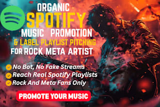 do organic rock metal music promotion to 900 active playlist