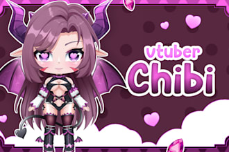 make cute chibi vtuber art and illustration