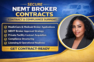 get licensed, nemt broker contracts, modivcare approval and licensing policies