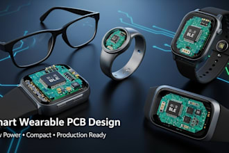 design smart wearable pcb for glasses, rings, watch, bands and clothing