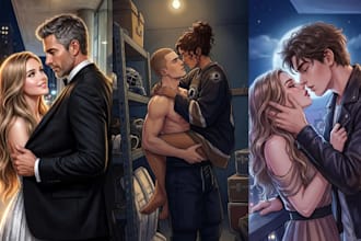 illustrate nsfw mafia dark fiction romance book cover couple novel cover art