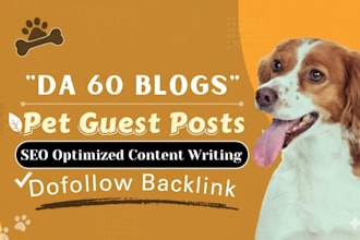 provide pet niche guest posts with white hat high da backlinks