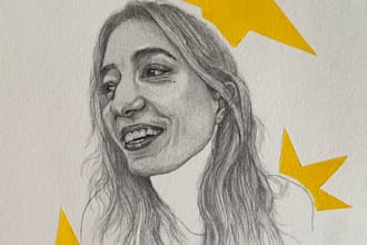 draw a modern artistic pencil portrait of you
