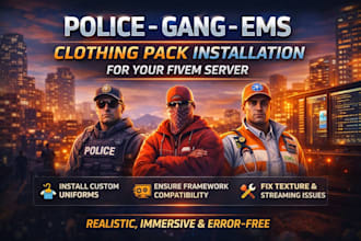 install police, gang, or clothing packs for your fivem server fivem gang vest