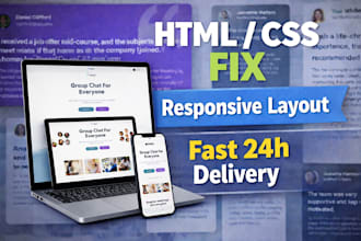 fix HTML CSS issues and make your landing page responsive