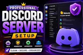 setup a professional custom discord server for gaming community with discord bot