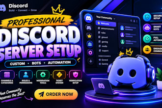 setup a professional custom discord server with discord bot for gaming community