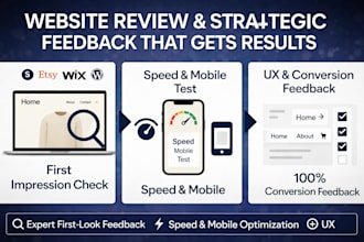 audit your shopify etsy wix or wordpress website and give feedback to improve