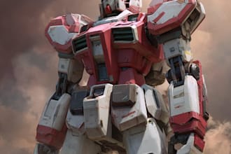 do anime style mecha robot illustrations