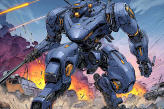 draw custom mecha or robotic illustration