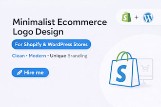 design a minimalist ecommerce logo for shopify wordpress store