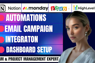 setup and automate monday, zoho pipeline, gohighlevel, clickup, lead integration