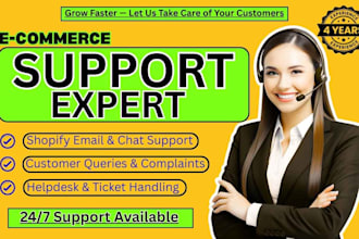 ecommerce support expert for shopify email and live chat