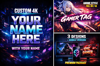 create a custom 4k gamer wallpaper with your name in anime or aesthetic style