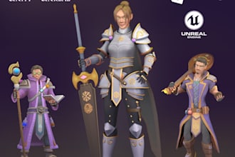 create stylized 3d character for unity, unreal