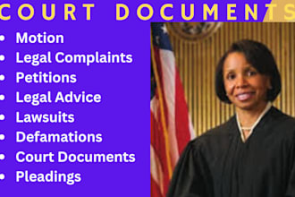 draft or proofread affidavit, motion, petition, or complaint, other legal docs