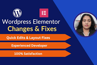 do wordpress elementor changes, fixes and customization