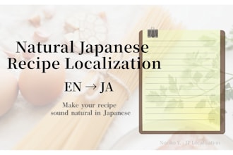 localize english recipes into natural japanese