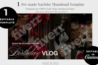 provide premade youtube thumbnails editable in canva