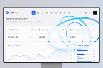 design saas UI UX, dashboard, CRM and web app in figma