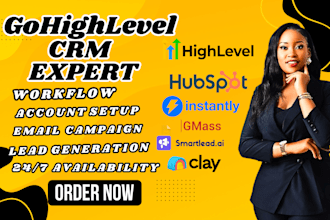 setup ghl sales funnel hubspot dubsado crm clay com apollo airtable instantly ai
