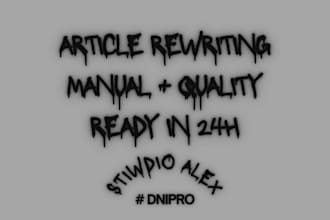 rewrite and paraphrase your text manually and professionally