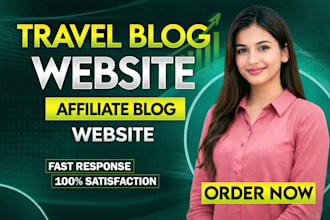 build SEO optimized travel , affiliate blog website ready for adsense monetized