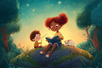 draw a children story book illustration