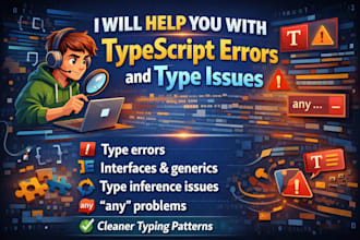 help you with typescript errors and type issues