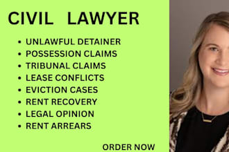 handle eviction, landlord tenant conflicts, lease breach and rent recovery cases