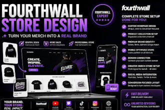 do fourthwall website design setup fourth wall store, list pod product and merch