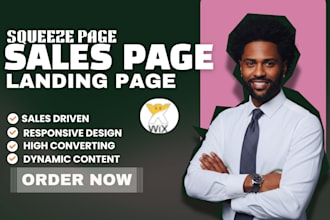 build wix landing page design, squeeze page,  sales page, or wix sales funnel