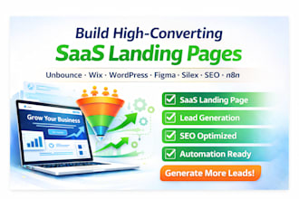 build saas landing page onepage io figma unbounce seo wp leads n8n fix silex wix
