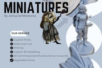 create custom resin 3d prints from your design or mine