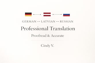 translate german to latvian and russian professionally